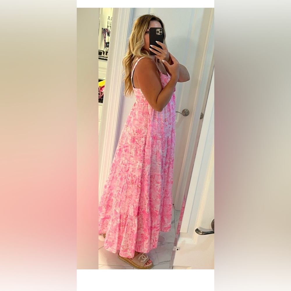 NWT Lilly Pulitzer Shylee Peony Pink Maxi Cotton Dress 8 - Picture 10 of 14